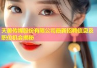 天美传媒股份有限公司最新招聘信息及职位机会揭秘